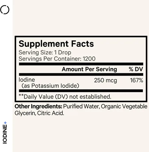 Vista 2 de Codeage Gotas de yodo orgánico USDA – 250 mcg – suministro de 1 año – suplemento de yodo líquido naciente – solución de gotas de yodo – yodo puro