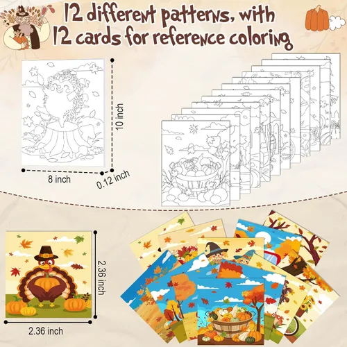Vista 3 de Sherr 12 lienzos predibujados preimpresos para adultos, para sorber y pintar, lienzos de fiesta, kit de pintura para verano, Pascua, Día de la Madre
