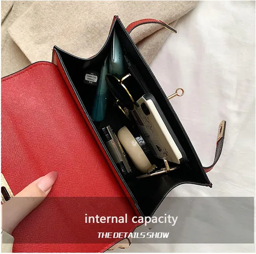 Vista 8 de Bolsos cruzados de cuero de lujo con asa superior para mujer, diseño de moda