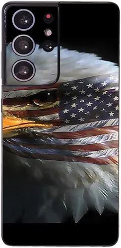 Vista 7 de MightySkins Skin compatible con Samsung Galaxy S21 Ultra - Bandera de Estados Unidos Funda protectora de vinilo duradera y única Fácil