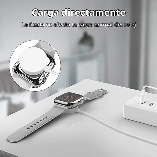 Vista 4 de Paquete de 2 fundas rígidas para Apple Watch Series 6/5/4/SE 3 de plata y plata