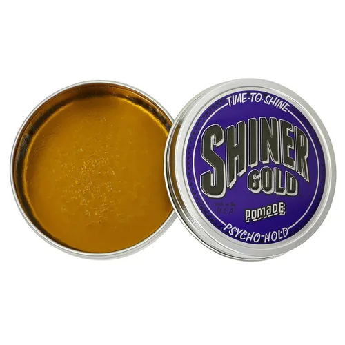 Vista 3 de Shiner Gold Psycho Hold Pomada Agarre extremo Alto brillo A base de agua Aroma de coco, 4 onzas
