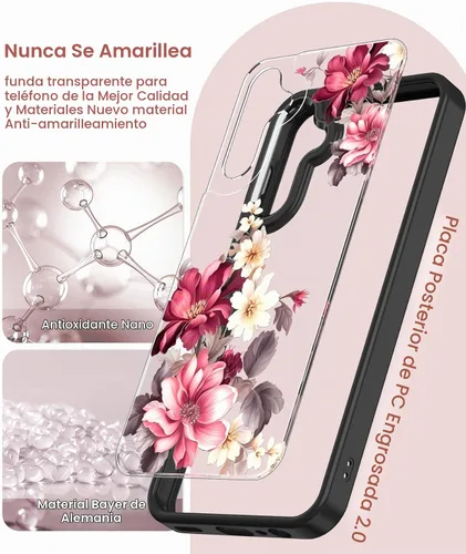 Vista 4 de Funda para Samsung A15 5G con protector de pantalla de vidrio templado, Galaxy A15 5G [protección de grado militar] TPU suave y policarbonato duro