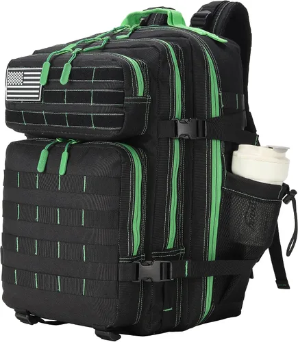 Vista 28 de Mini mochila táctica de 9L para hombres y mujeres, mochila táctica pequeña para senderismo, bolsa táctica pequeña, paquete de fitness, Negro