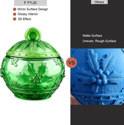Vista 5 de Molde de resina de tarro de bayas de Navidad de silicona, molde de tarro moldes de resina epoxi de Navidad, moldes de silicona de bayas de bola