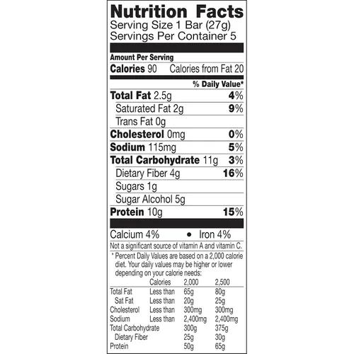 Vista 2 de Protein One Barra de proteína de chispas de chocolate de 90 calorías, 4.8 onzas (5 unidades)