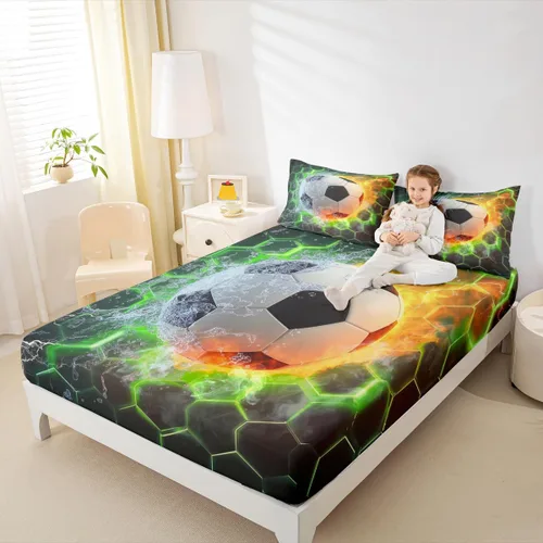 Vista 11 de Sábana bajera de galaxia tamaño individual, juego de ropa de cama con purpurina degradado para niños, niñas, niños y mujeres, decoración