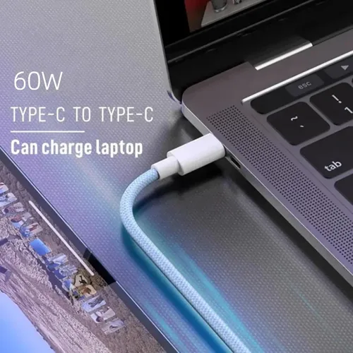 Vista 7 de Cable de carga USB C, paquete de 3 cables de carga rápida tipo C trenzado PD de 5 pies y 60 W para iPhone 15/15 Plus/15 Pro/15 Pro