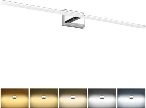 Vista 13 de Luz de tocador de baño negra de 32 pulgadas, LED moderna, 3CCT, regulable, 24 W, luminarias de baño sobre espejo 3000 K/4500 K/6000 K, 3