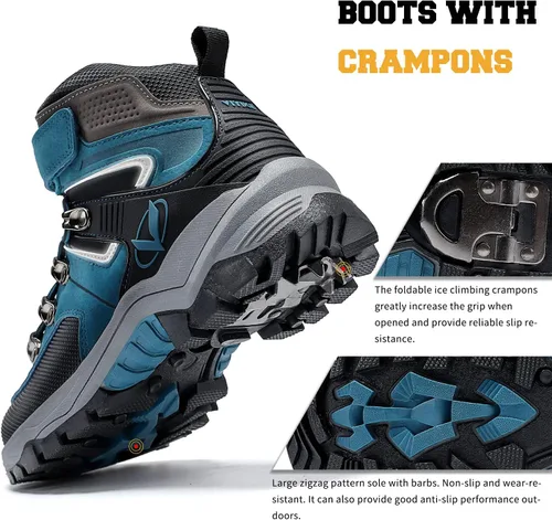 Vista 2 de Littleplum Boys Snow Boots Winter Waterproof Antiskid Boots Hiking Outdoor Shoes for Unisex Kids(Little KidBig Kid)