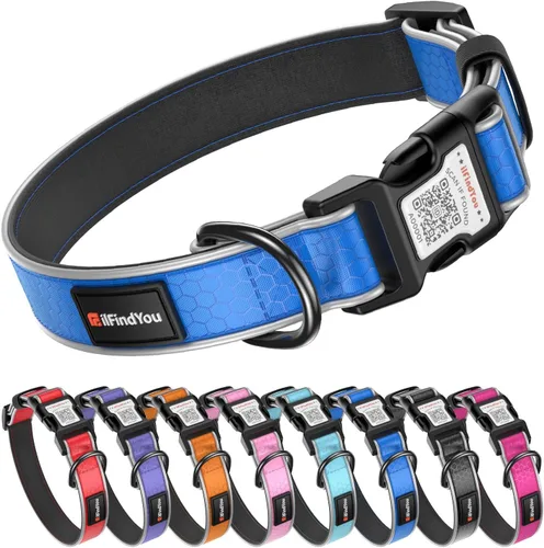 Vista 17 de Collar de perro personalizado ilFindYou con etiqueta de código QR para identificación de mascotas, collar reflectante de seguridad, adecuado