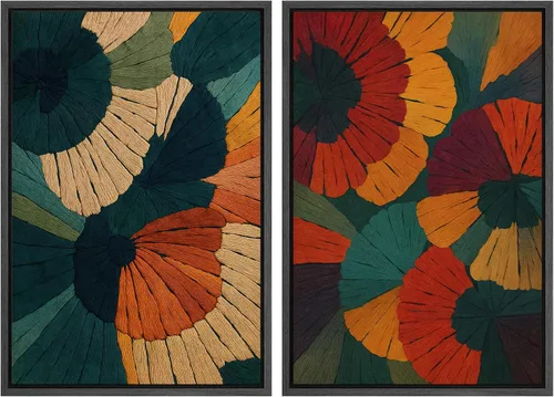 Vista 37 de MUDECOR Lienzo enmarcado para pared, bosque brumoso, reflejos, paisaje tranquilo, ilustraciones modernas, arte decorativo, bohemio, tranquilo/zen