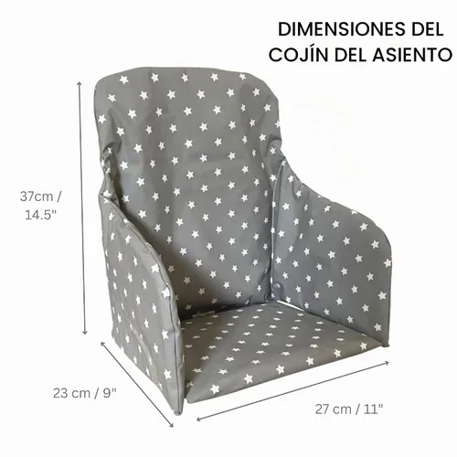 Vista 2 de Messy Me Cojín para silla alta para sillas altas de madera, almohadilla de asiento fácil de instalar, funda de cojín de bebé completamente limpia