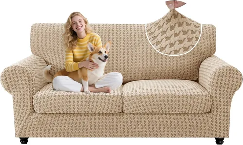 Vista 83 de MAXIJIN 2 fundas elásticas para sillón de sala de estar, fundas gruesas y suaves con brazos para perros, mascotas, protector de sofá individual