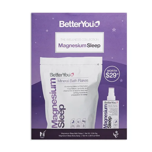 Vista 6 de BetterYou - Juego de dormir de magnesio unisex – 2 piezas de 3.38 oz spray corporal, 35.2 oz sal de baño