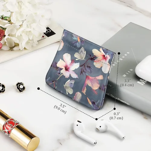 Vista 7 de Fintie - Monedero de piel sintética para monedas para mujeres y niñas, Hibisco floreciente., Moda