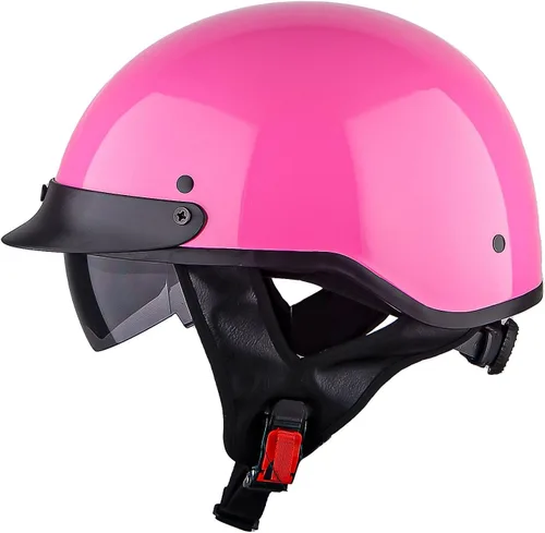 Vista 14 de 1Storm Casco de media cara para motocicleta, ciclomotores, scooter, piloto con visera ahumada interior retráctil