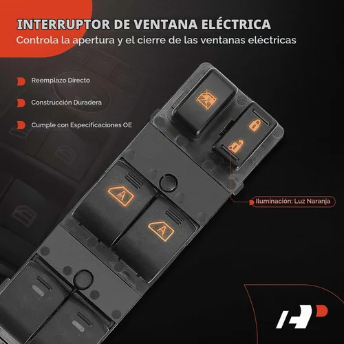 Vista 3 de A-Premium Interruptor de elevalunas eléctrico delantero izquierdo del lado