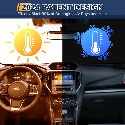 Vista 5 de Parasol para parabrisas delantero compatible con accesorios Subaru Forester 2019, 2020, 2021, 2022, 2023, 2024, 2024, protector solar delantero