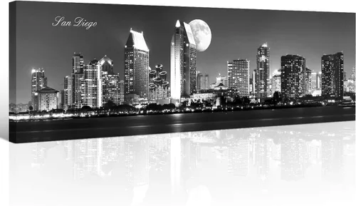 Vista 21 de Atlanta Skyline - Arte de pared para sala de estar, lienzo de paisaje urbano, decoración moderna para el hogar, imágenes panorámicas, edificio