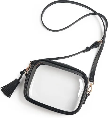 Vista 20 de Yarnic Bolsa Transparente Aprobada para Estadios, Bolso Cruzado Transparente de PVC Bolsa Cruzada Pequeña Transparente con Correa de Hombro Ajustable