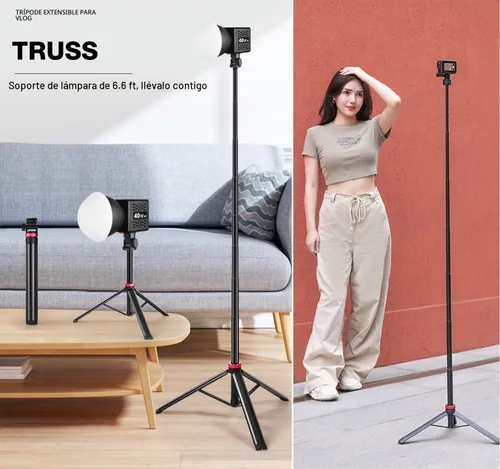Vista 4 de Soporte de trípode para cámara web de 80 pulgadas para Logitech C920x/MX Brio 4K/C922x/C930e/Brio 501/StreamCam Webcams/iPhone 17 16 15 14/Samsung