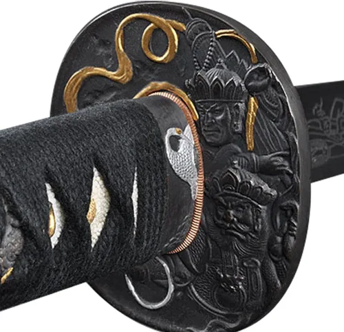 Vista 15 de Espada Wakizashi japonesa hecha a mano, práctica, forjada a mano, acero al carbono 1045/1060/1080, templado al calor, espiga completa, afilada