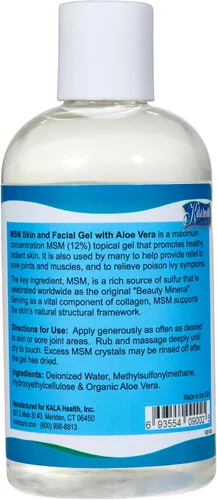 Vista 7 de KALA HEALTH MSMPure MSM Coarse Flakes 5lb y MSM Gel con Aloe Orgánico 8oz Bundle