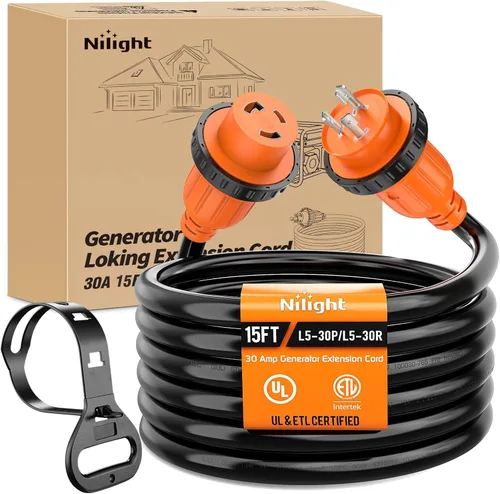 Vista 71 de Nilight Cable de Extensión para Secadora EV de 15 Pies 3 Clavijas 30 Amperios NEMA 10-30P 10-30R Cable de Extensiones Antiguas Servicio Pesado