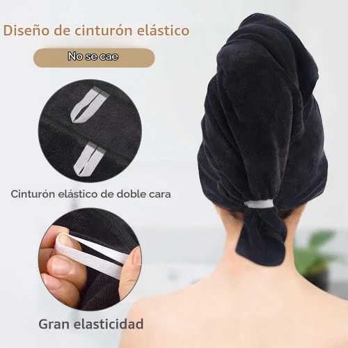 Vista 6 de SUNLAND - Toalla de microfibra para el cabello, 24 x 43 pulgadas, color negro
