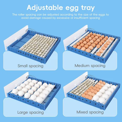 Vista 8 de 64 Egg Incubator, Automatic Incubator for Hatching Eggs with Auto Egg Turner, Temp & Humidity Control, Poultry Hatching Incubators for Chicken