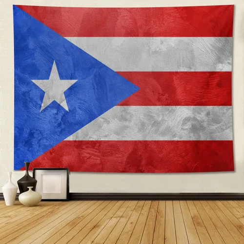 Vista 13 de Kizon Tapiz para colgar en la pared de la bandera de Puerto Rico Boricua para sala de estar, dormitorio, 60 x 40 pulgadas