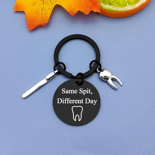 Vista 5 de Regalos para dentistas para mujeres, higienista dental, regalos para estudiantes, regalo de asistente dental, divertido llavero de dentista, regalos