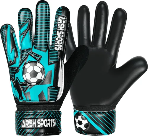 Vista 13 de Guantes de portero de fútbol para niños, guantes de portero para jóvenes niños y niñas con palma de látex de 4MM, antideslizantes, protección doble
