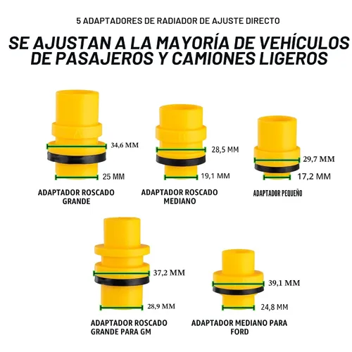 Vista 6 de OEMTOOLS Kit de embudo de refrigerante sin derrames, juego de 15 piezas de embudo para fluidos y aceite, permite el acceso a radiadores de difícil