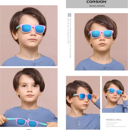 Vista 68 de Lentes de sol polarizados de goma elastómero termoplástico (TPEE) flexible, para niñas y niños de 3 a 9 años