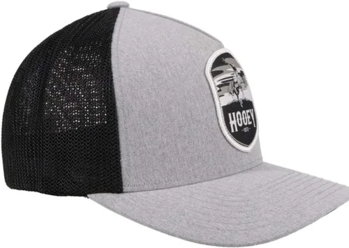 Vista 4 de HOOEY Boys Grey Cheyenne Patch Flex Fit Mesh Ball Cap