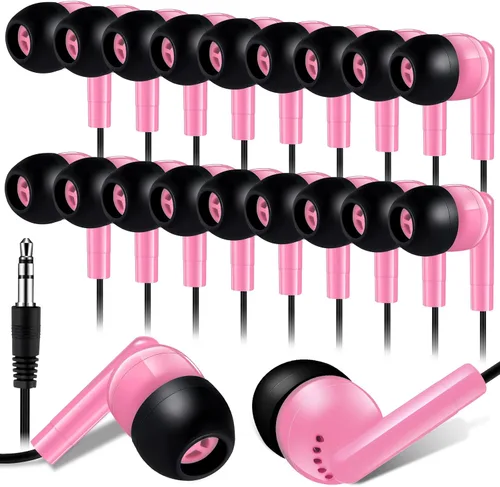 Vista 14 de Kanayu Paquete de 50 auriculares con cable a granel para aulas, auriculares básicos para estudiantes, sin micrófono, con conector de 0.138 in