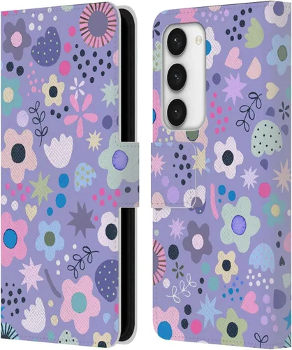 Vista 270 de Head Case Designs Officially Licensed Ninola Abstract Poppies Lilac Floral Leather Wallet Case Compatible with Samsung Galaxy A07 4G