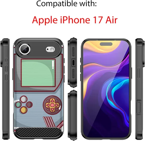 Vista 2 de CasesOnDeck - Funda compatible con Apple iPhone 17 Air y iPhone 17 Air, diseño de TPU con patrón pictórico, flexible, delgada y elegante