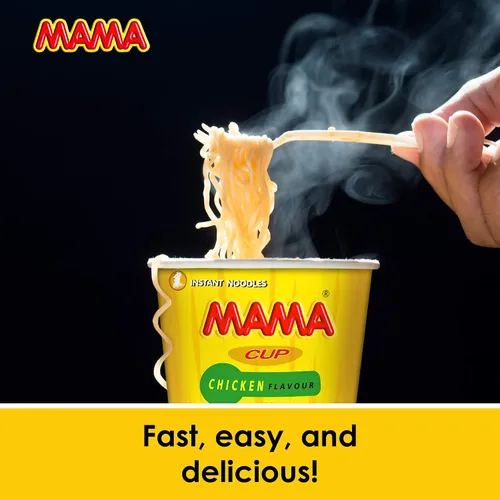 Vista 5 de MAMA Noodles Chicken Instant Cup of Noodles with Delicious Thai Flavors, Hot And Spicy Noodles with Chicken Soup Base, No Trans Fat with Fewer