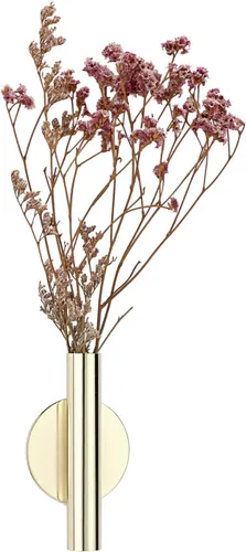 Vista 6 de JUXYES Paquete de 2 floreros de pared de metal con calcomanías, moderno soporte para flores secas, decoración de pared para porche, oficina en casa