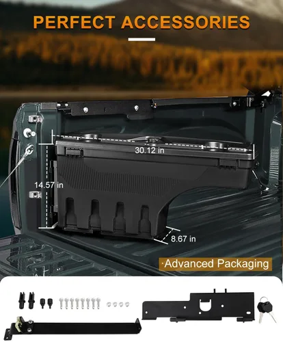 Vista 5 de ROADFAR Reemplazo de caja de almacenamiento para caja de camioneta del lado izquierdo del conductor para Jeep Gladiator 2020-2023, tapa
