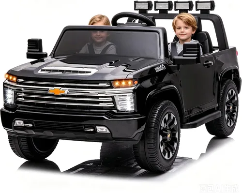 Vista 7 de Juguetes de paseo de 24 V para niños, Chevrolet Silverado de 2 plazas, auto Negro