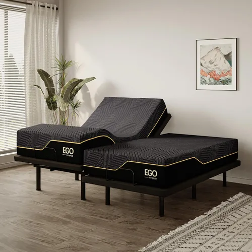 Vista 9 de MLILY EGOHOME - Base de cama ajustable individual XL con patas ajustables, base de cama eléctrica plegable de metal con control remoto inalámbrico
