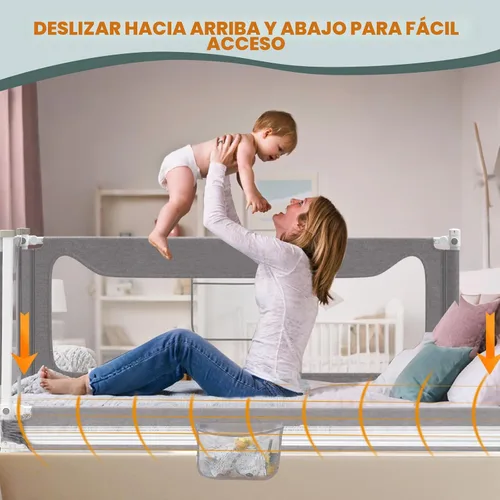 Vista 4 de G TALECO GEAR Riel de cama para niños pequeños, rieles laterales protectores estables, protector de baranda de cama para bebés para cama individual