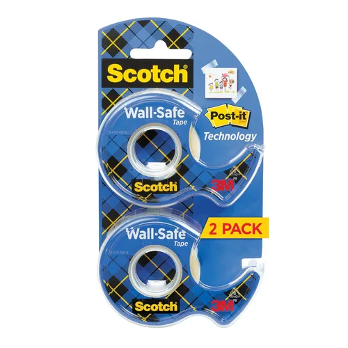 Vista 12 de Scotch Cinta segura para pared, 1 rollo dispensador, cinta extraíble segura para pared, para colgar fotos, arte, decoración, 3/4 pulgadas x 650