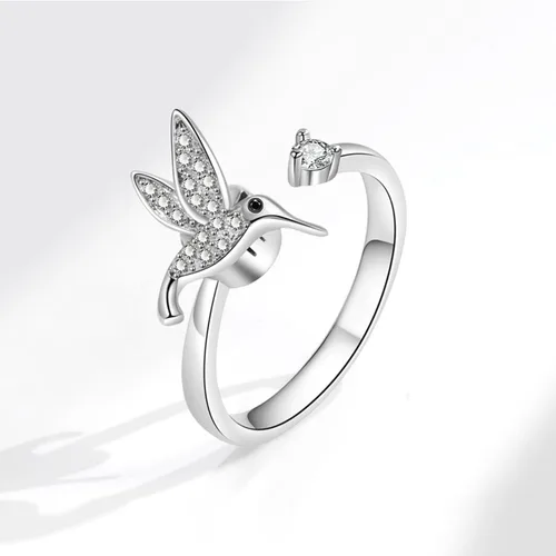 Vista 92 de Anillo de plata de ley 925, minimalista, ajustable, hecho a mano, para mujeres y niñas