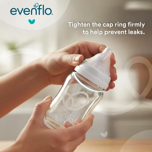 Vista 9 de Evenflo Balance+ Biberones de cristal de cuello ancho, transparentes, 6 onzas líquidas, paquete de 6