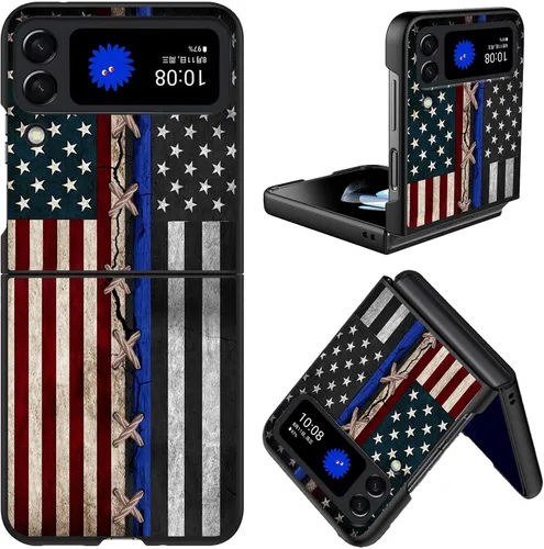 Vista 39 de Diseñada para Samsung Galaxy Z Flip 4 5G, funda rígida para teléfono de PC, a prueba de golpes y caídas, patrones de moda para una protección Gatos